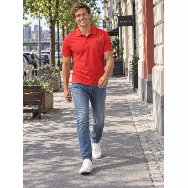  Herren-Funktions-T-Shirt mit Kragen ALTISPORT ALM006217 ROT 