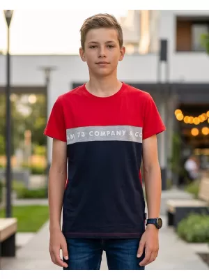 Boy T -Shirt mit kurzen Ärmeln SAM 73 TYLER BT 548 ROT