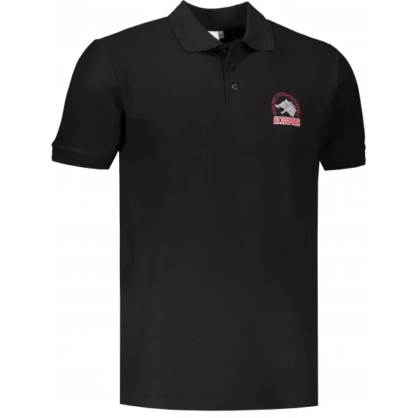  Herren-T-Shirt mit Kragen ALTISPORT ALM071203 SCHWARZ UND ROT 