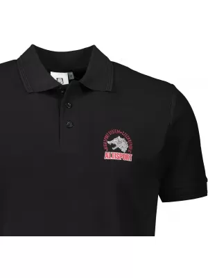 Herren-T-Shirt mit Kragen ALTISPORT ALM071203 SCHWARZ UND ROT