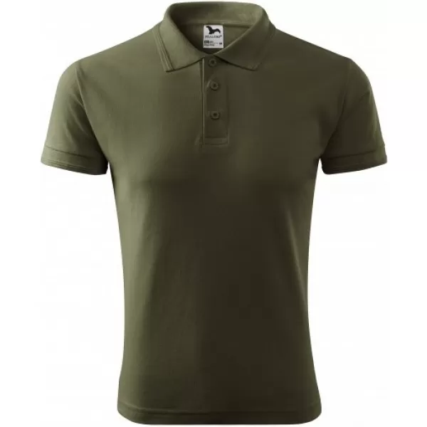  Herren-T-Shirt mit Kragen MALFINI PIQUE POLO 203 MILITÄR 