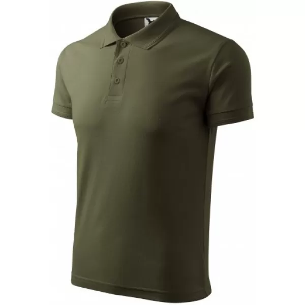  Herren-T-Shirt mit Kragen MALFINI PIQUE POLO 203 MILITÄR 