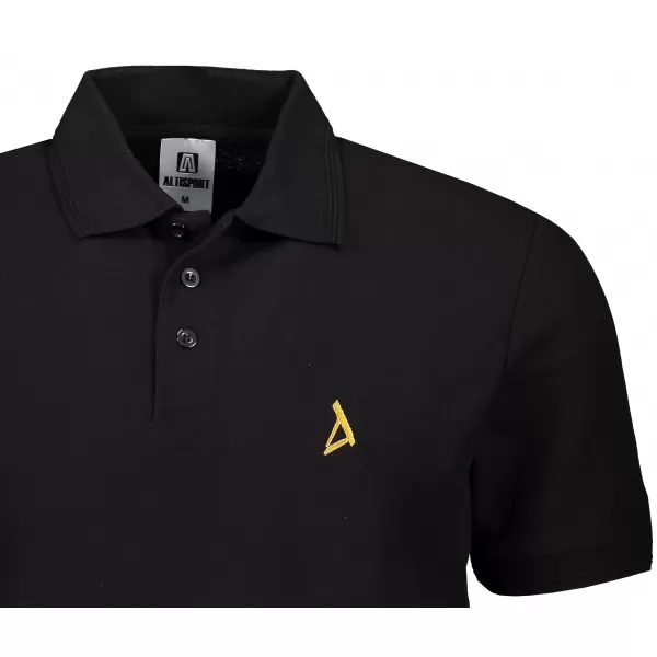  Premium-T-Shirt für Herren mit Kragen ALTISPORT ALM002203 SCHWARZ UND GOLD 