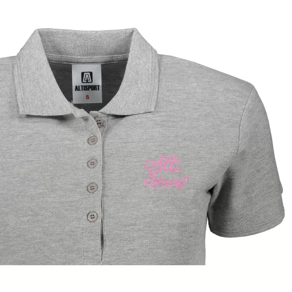  Damen-T-Shirt mit Kragen ALTISPORT ALW056210 DUNKELGRAUE HIGHLIGHTS 