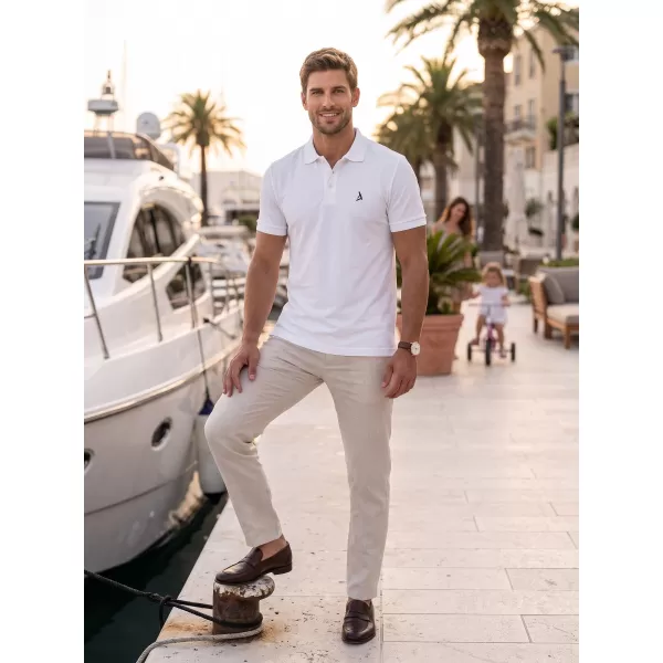  Premium-T-Shirt für Herren mit Kragen ALTISPORT ALM002203 WEIß 