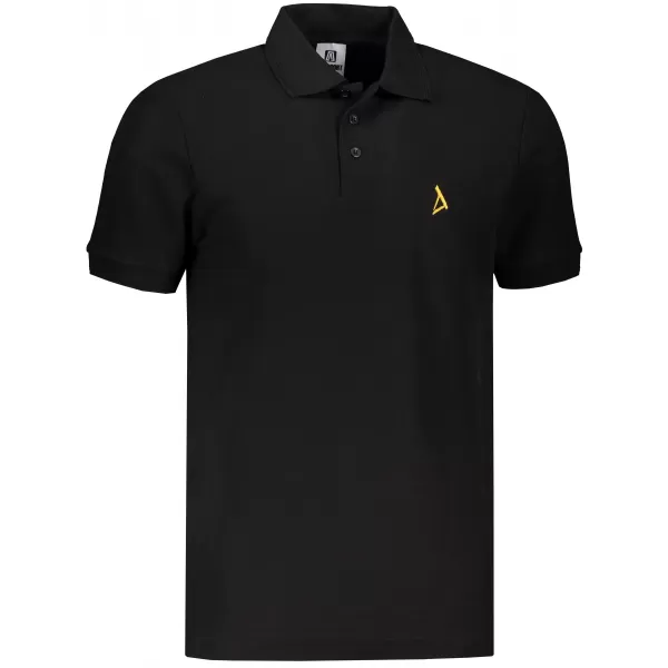  Premium-T-Shirt für Herren mit Kragen ALTISPORT ALM002203 SCHWARZ UND GOLD 