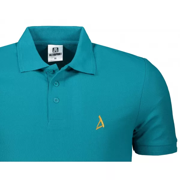  Premium-T-Shirt für Herren mit Kragen ALTISPORT ALM002203 DUNKLES TÜRKIS 