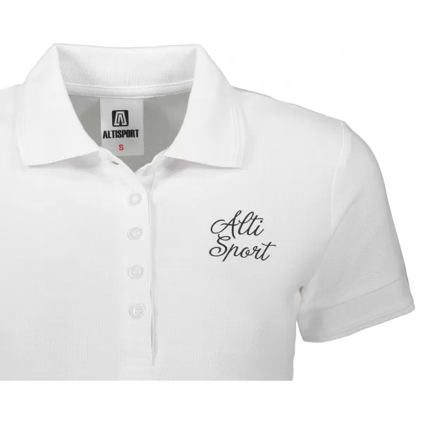  Damen-T-Shirt mit Kragen ALTISPORT ALW056210 SCHWARZ UND WEIß 