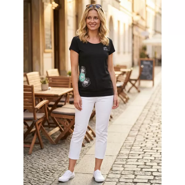 Damen-T-Shirt ALTISPORT ALW106120 SCHWARZ TÜRKIS 