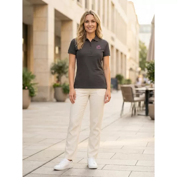  Damen-T-Shirt mit Kragen ALTISPORT ALW056210 EBENHOLZGRAU 