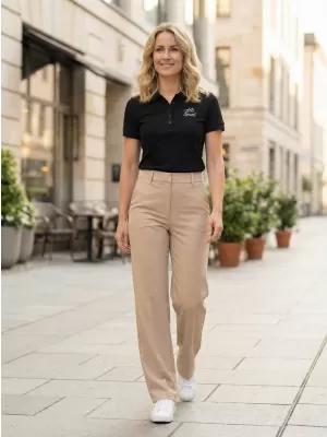 Damen-T-Shirt mit Kragen ALTISPORT ALW056210 SCHWARZ UND WEIß
