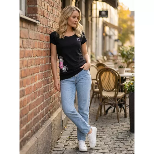  Damen-T-Shirt ALTISPORT ALW106120 SCHWARZ ROSA 