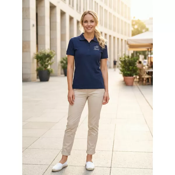  Damen-T-Shirt mit Kragen ALTISPORT ALW056210 MITTERNACHTSBLAU 
