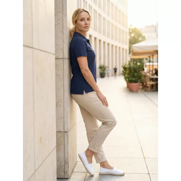  Damen-T-Shirt mit Kragen ALTISPORT ALW056210 MITTERNACHTSBLAU 