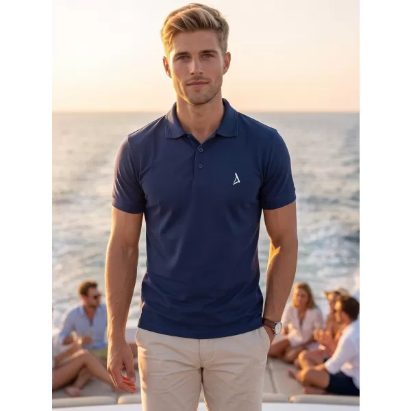  Premium-T-Shirt für Herren mit Kragen ALTISPORT ALM002203 MITTERNACHTSBLAU 