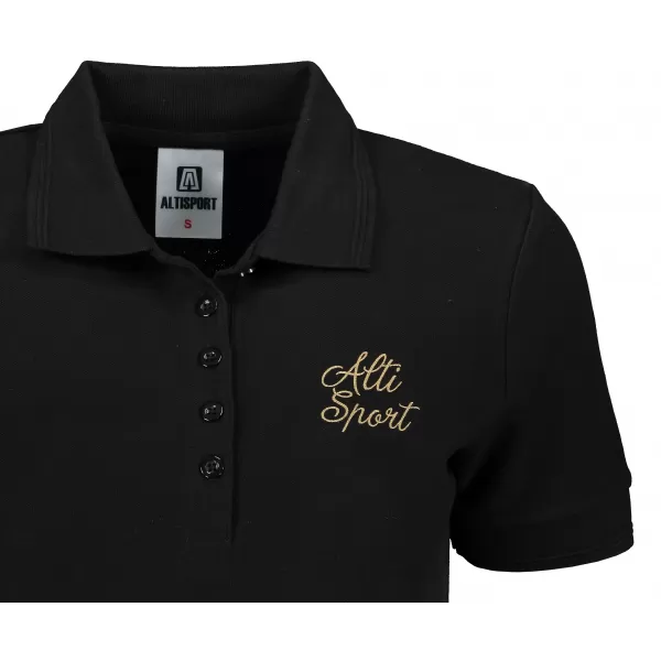  Damen-T-Shirt mit Kragen ALTISPORT ALW056210 SCHWARZ UND GOLD 