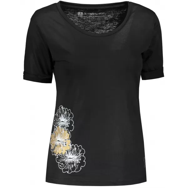  Damen-T-Shirt ALTISPORT ALW106AL1 SCHWARZ UND GOLD 