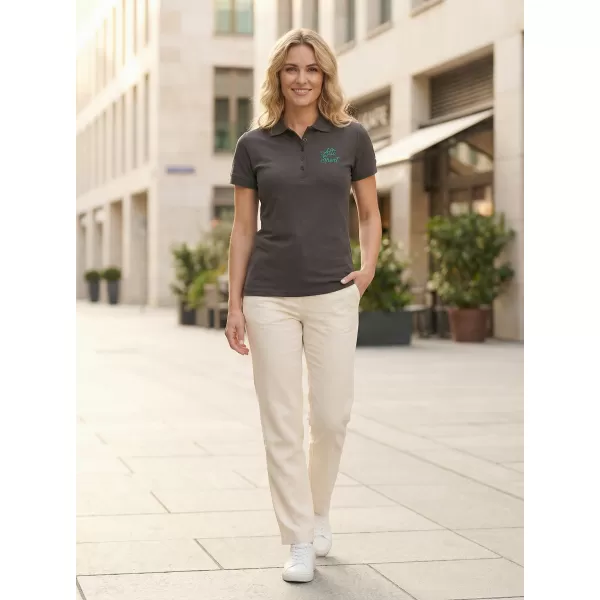  Damen-T-Shirt mit Kragen ALTISPORT ALW056210 EBENHOLZGRAU/BLAU 