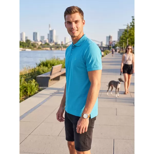  Premium-T-Shirt für Herren mit Kragen ALTISPORT ALM002203 TÜRKIS 