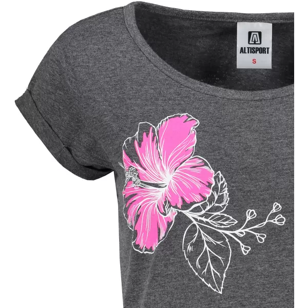  Damen-T-Shirt ALTISPORT ALW107164 SCHWARZES HIGHLIGHT / PINK 