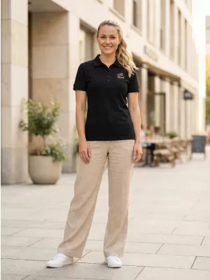 Damen-T-Shirt mit Kragen ALTISPORT ALW056210 SCHWARZ UND GOLD