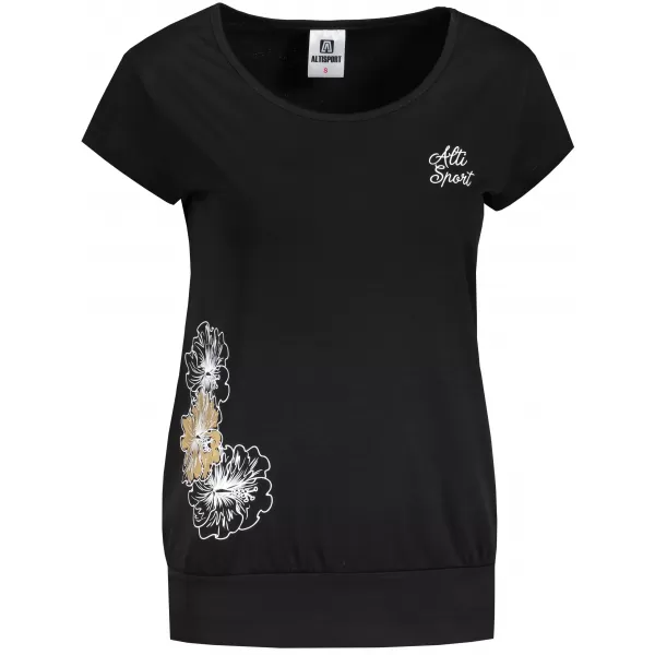  Damen-T-Shirt ALTISPORT ALW106120 SCHWARZ UND GOLD 