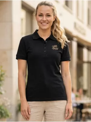 Damen-T-Shirt mit Kragen ALTISPORT ALW056210 SCHWARZ UND GOLD