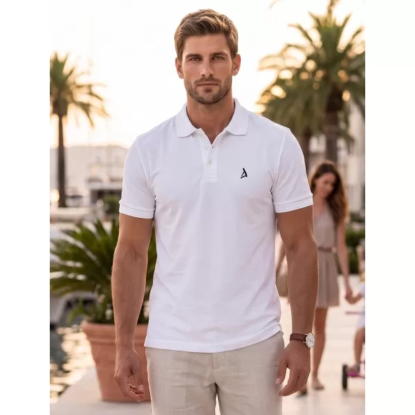  Premium-T-Shirt für Herren mit Kragen ALTISPORT ALM002203 WEIß 