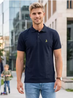 Premium-T-Shirt für Herren mit Kragen ALTISPORT ALM002203 NAVY BLAU