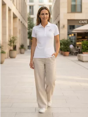 Damen-T-Shirt mit Kragen ALTISPORT ALW056210 WEIßES GOLD