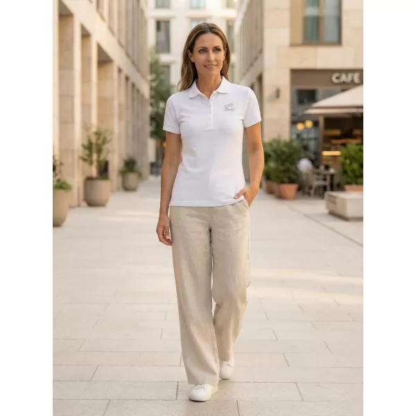  Damen-T-Shirt mit Kragen ALTISPORT ALW056210 WEIßES GOLD 