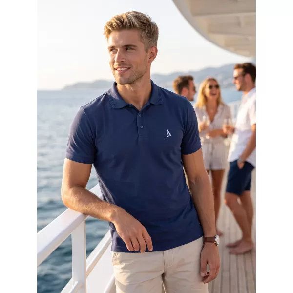  Premium-T-Shirt für Herren mit Kragen ALTISPORT ALM002203 MITTERNACHTSBLAU 