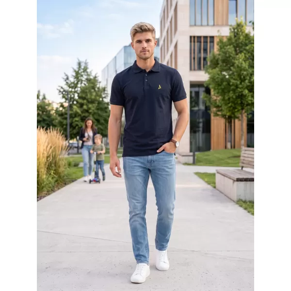  Premium-T-Shirt für Herren mit Kragen ALTISPORT ALM002203 NAVY BLAU 