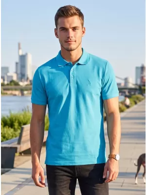 Premium-T-Shirt für Herren mit Kragen ALTISPORT ALM002203 TÜRKIS