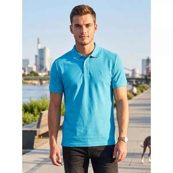  Premium-T-Shirt für Herren mit Kragen ALTISPORT ALM002203 TÜRKIS 