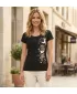 Damen-T-Shirt ALTISPORT ALW096122 SCHWARZ UND GOLD