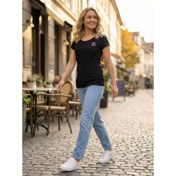  Damen-T-Shirt ALTISPORT ALW106120 SCHWARZ ROSA 