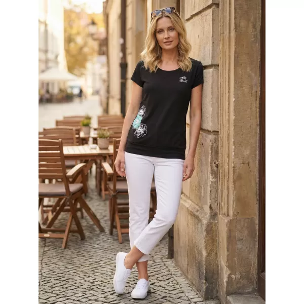  Damen-T-Shirt ALTISPORT ALW106120 SCHWARZ TÜRKIS 