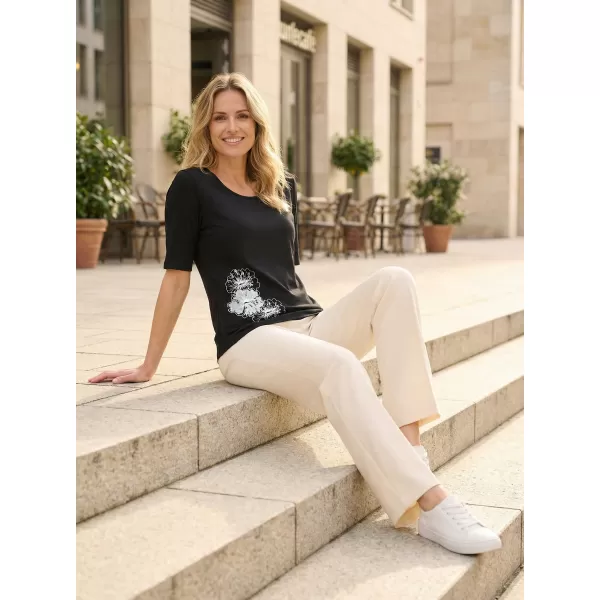  Damen-T-Shirt ALTISPORT ALW106AL1 SCHWARZ UND SILBER 