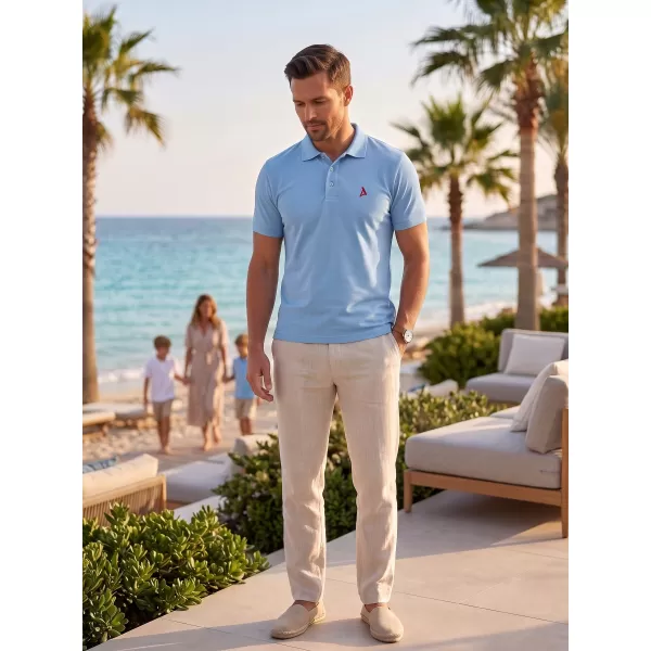  Premium-T-Shirt für Herren mit Kragen ALTISPORT ALM002203 HIMMELBLAU 