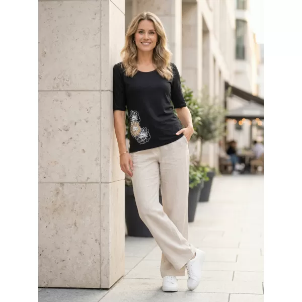  Damen-T-Shirt ALTISPORT ALW106AL1 SCHWARZ UND GOLD 