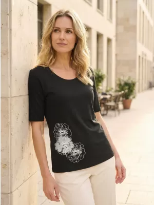 Damen-T-Shirt ALTISPORT ALW106AL1 SCHWARZ UND SILBER