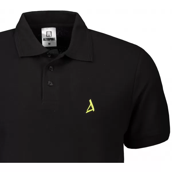  Premium-T-Shirt für Herren mit Kragen ALTISPORT ALM002203 SCHWARZ UND GRÜN 