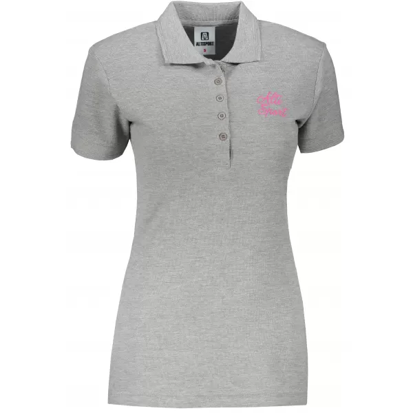  Damen-T-Shirt mit Kragen ALTISPORT ALW056210 DUNKELGRAUE HIGHLIGHTS 