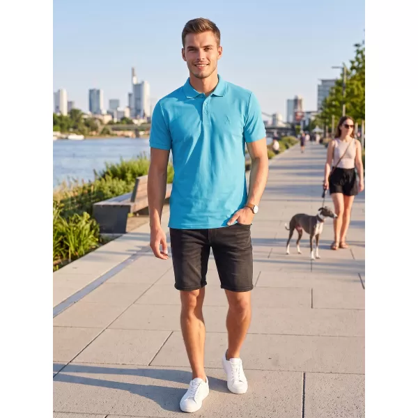  Premium-T-Shirt für Herren mit Kragen ALTISPORT ALM002203 TÜRKIS 