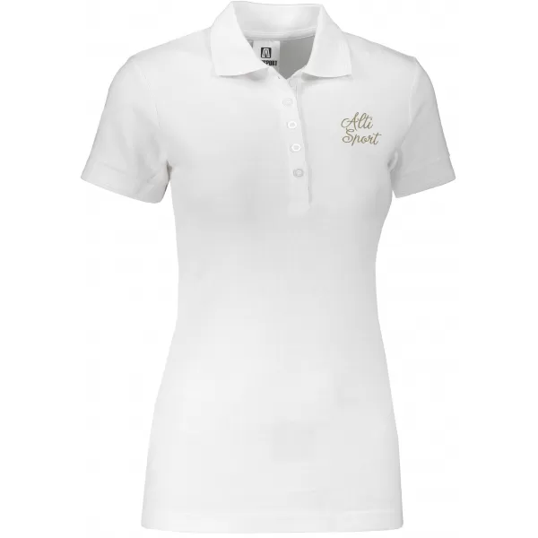  Damen-T-Shirt mit Kragen ALTISPORT ALW056210 WEIßES GOLD 