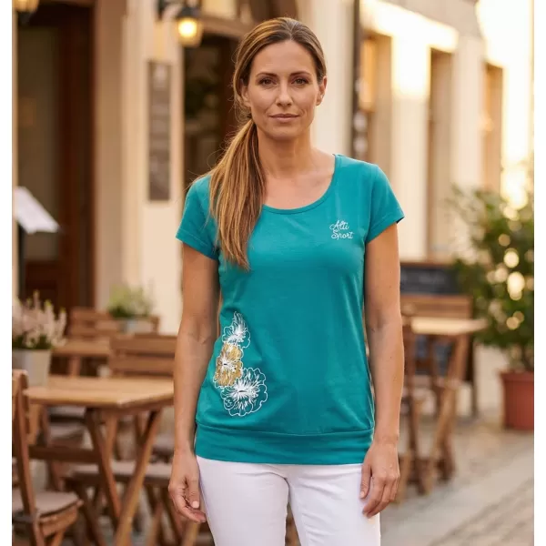  Damen-T-Shirt ALTISPORT ALW106120 DUNKLES TÜRKIS 