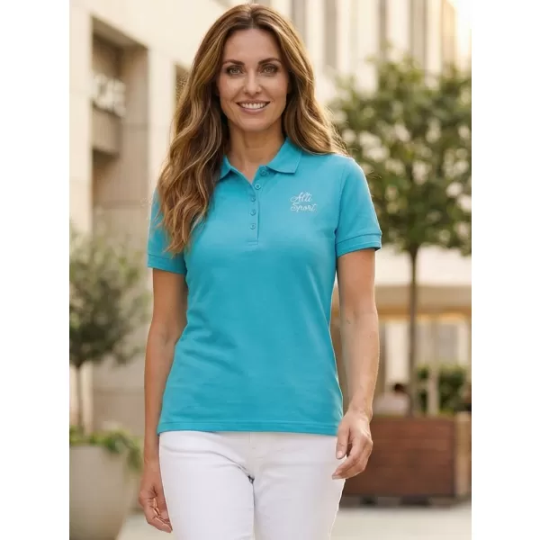  Damen-T-Shirt mit Kragen ALTISPORT ALW056210 TÜRKIS 