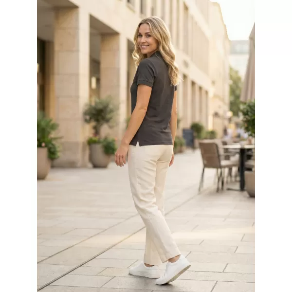  Damen-T-Shirt mit Kragen ALTISPORT ALW056210 EBENHOLZGRAU 