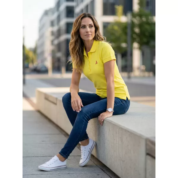  Premium-T-Shirt für Damen mit Kragen ALTISPORT ALW002210 ZITRONE 